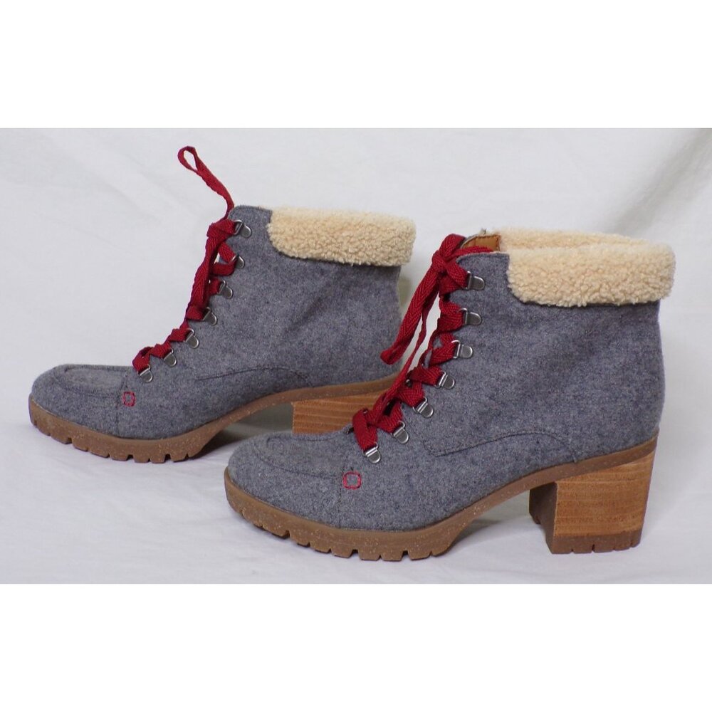 🆕KORKS Evie Lug Sole Wool Bootie Boot 8.5 Gray - Picture 3 of 11